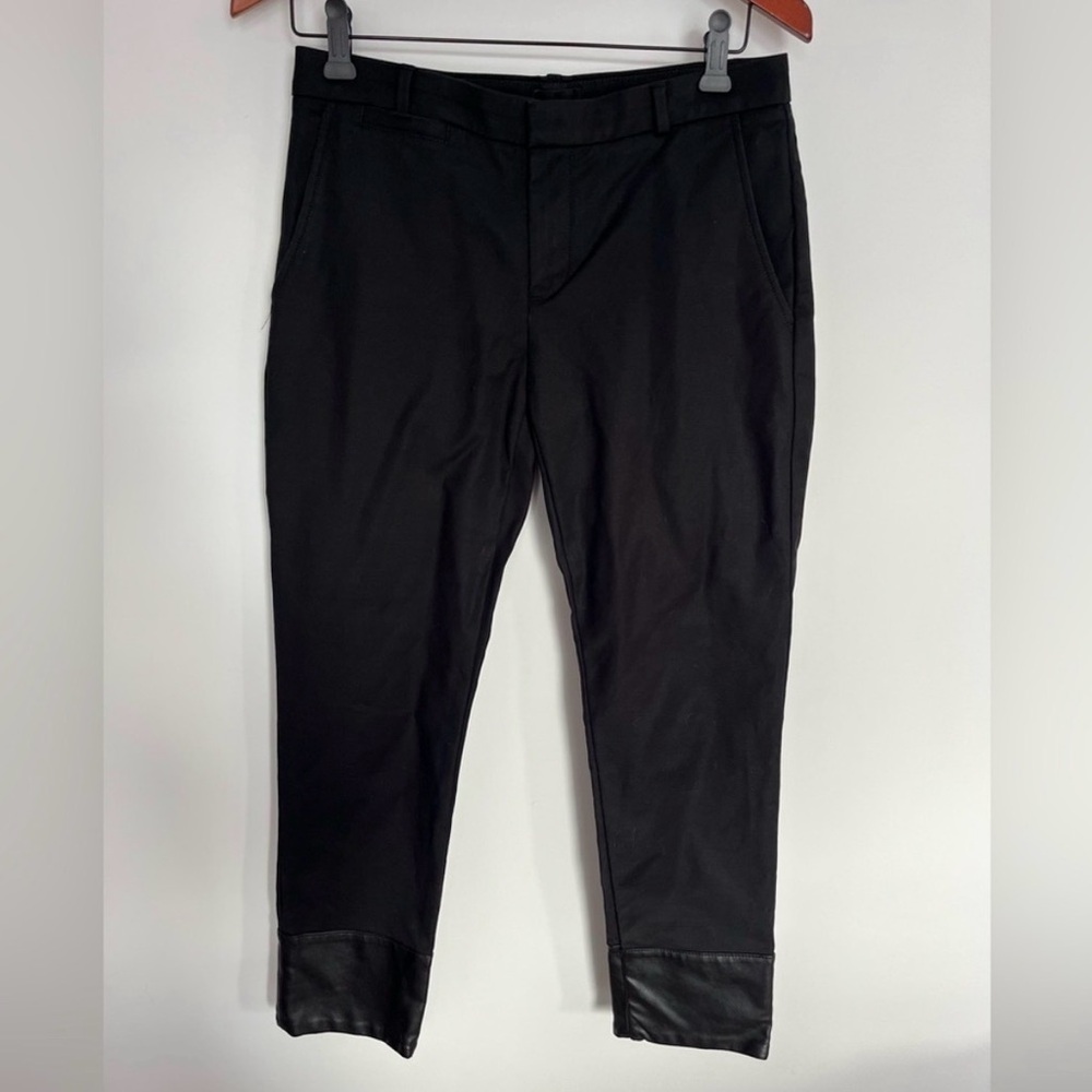 Banana Republic Black Pants Faux Leather Bottom Size 2